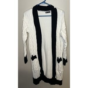 Pretty Garden Women's Black And White Cardigan Size Small